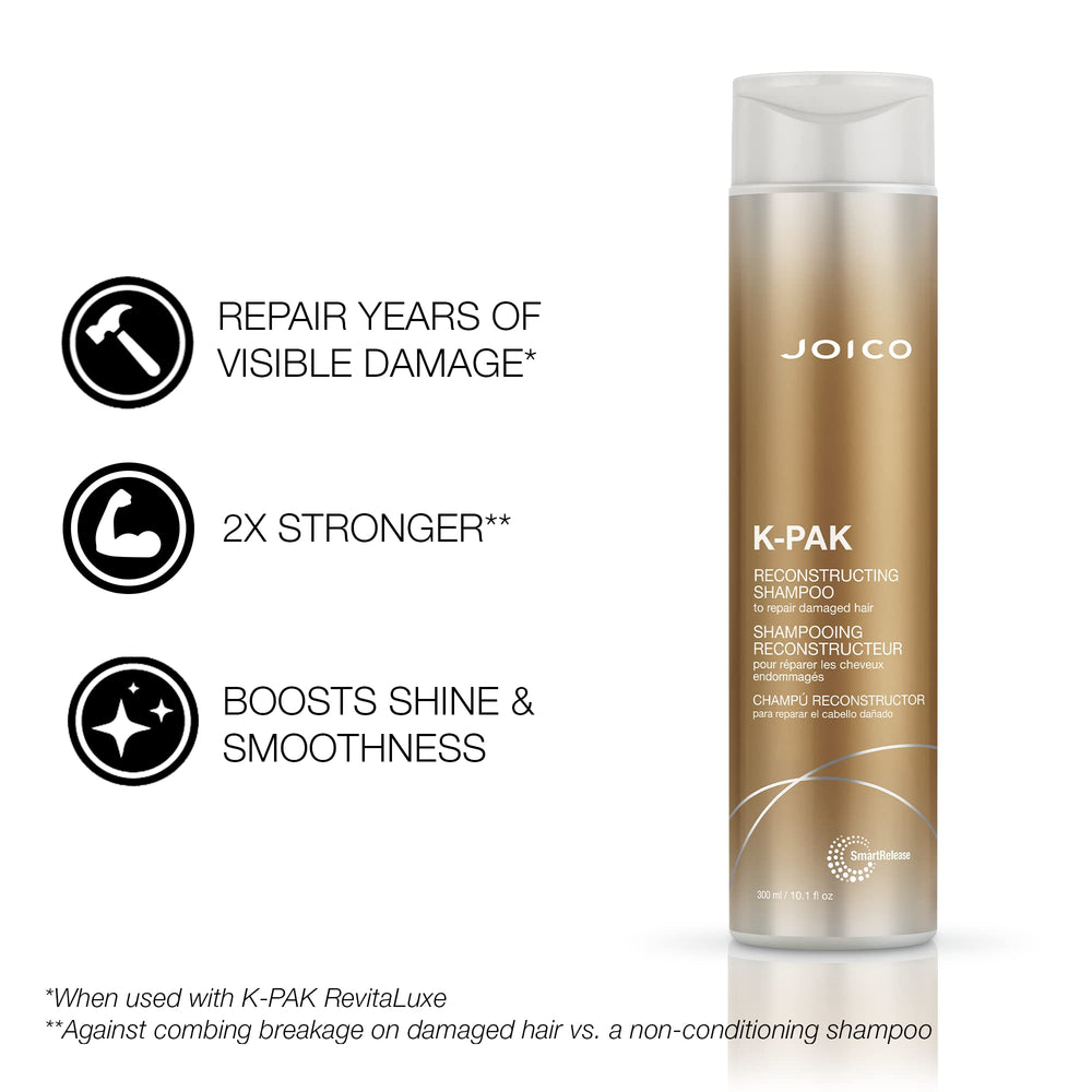 Joico shampoo pump closeup demonstrating creamy lather for gentle daily cleansing