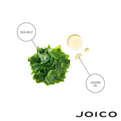 Joico product label close-up highlighting ingredients and usage benefits