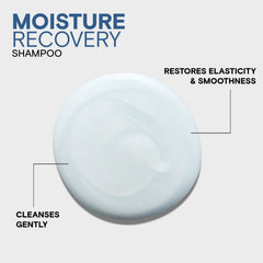 Hand holding the 1.7 fl oz Joico bottle, demonstrates compact size for travel convenience