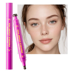 Jolilab freckle pen front view showing compact pink design and dual ends for travel convenience