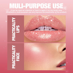 Swatch of Jolilab gloss on arm demonstrating dense pigment and shimmer