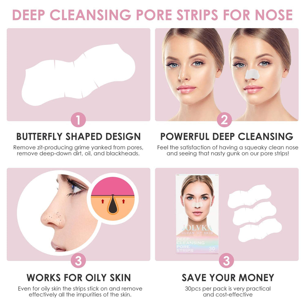 JOLVKA strip applied on nose demonstrating secure fit and extraction