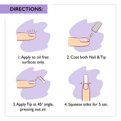 JOMI COMPRESSION clear glue texture on nail pad illustrating quick-dry clarity