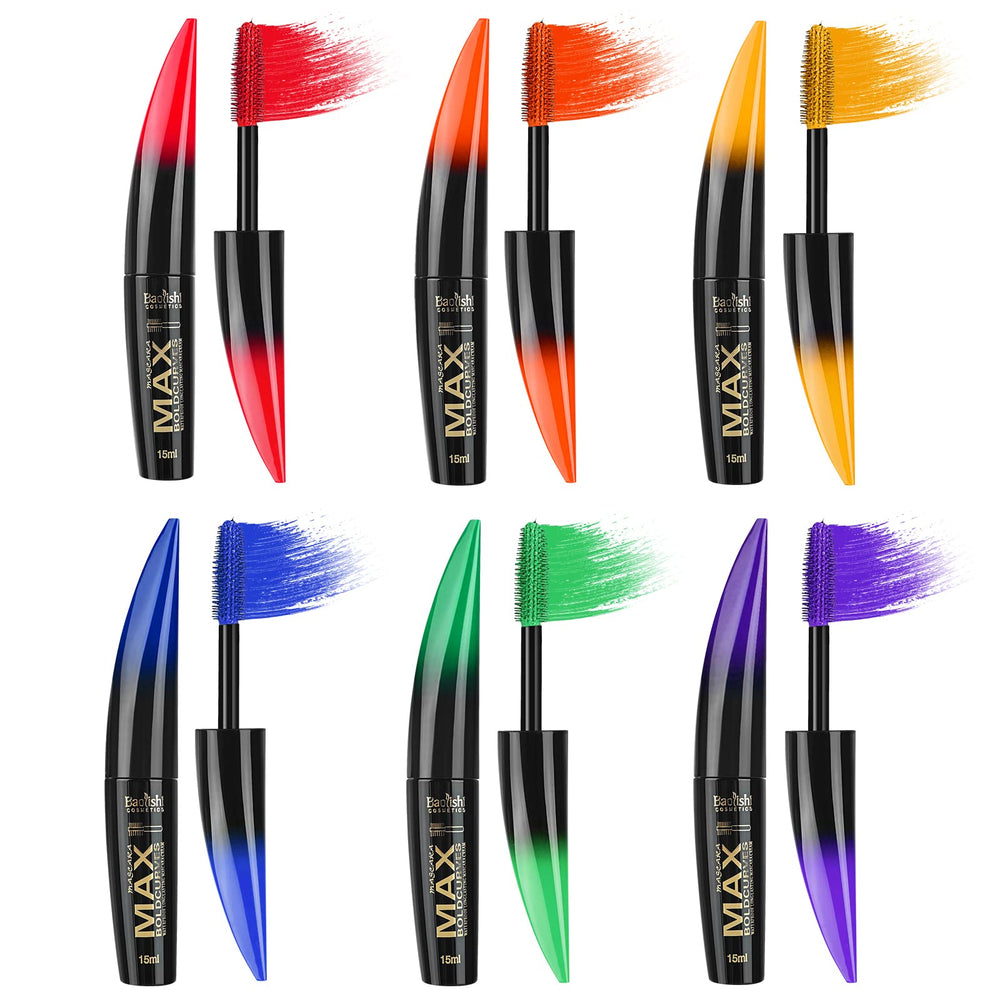 Joyeee blue mascara applied on lashes for lifted colorful definition
