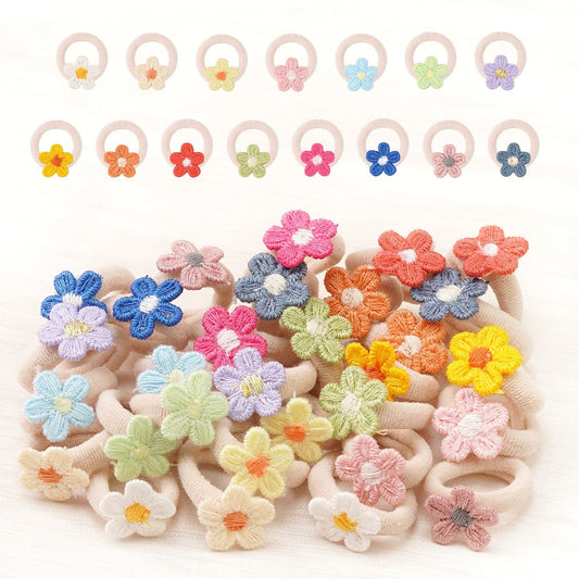 JOYOYO front packaging of 30-piece flower hair ties shows neat storage and variety