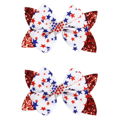 JOYRUBY front view of white sequin bows showing festive pattern and sparkle benefit