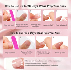 JOYVVEW lifestyle shot of woman typing with short almond nails comfortably