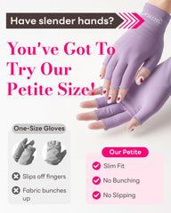 jozidea size comparison on a small hand model demonstrating snug petite fit