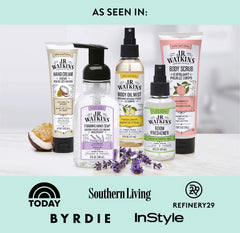 J.R. Watkins glowing skin after exfoliation showing soft finish benefit