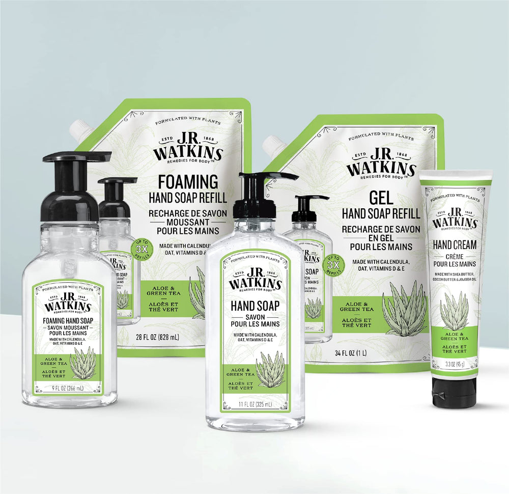 J.R. Watkins cream being applied on hand to soothe dry skin