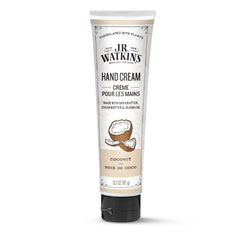 J.R. Watkins coconut front packaging showing 3.3oz tube and benefit of hydration