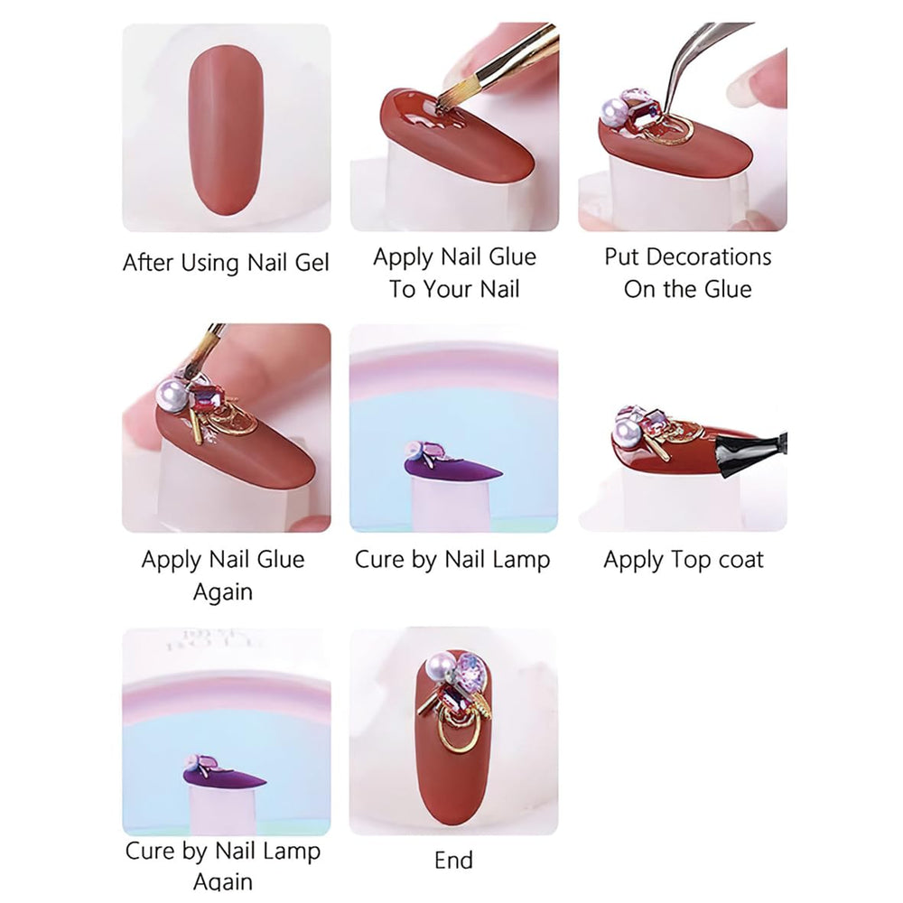 Jremg lifestyle shot of finished manicure conveying salon-quality sparkle and style