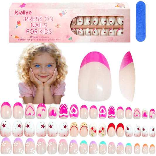 Jsiallye front packaging showing all 96 short press-on nails, easy gifting benefit