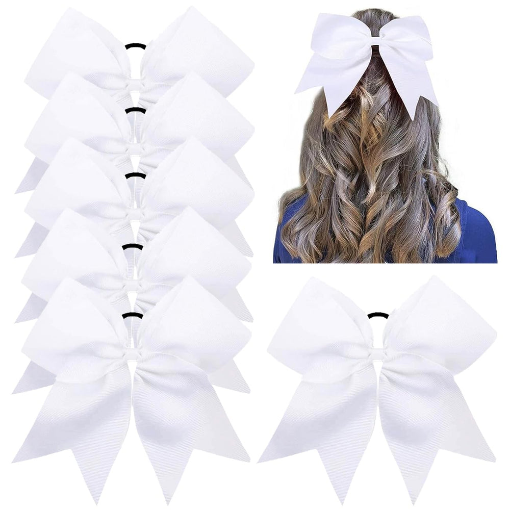JUCCPUL front view large white cheer bow showing bright shape and team-ready look