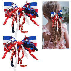 JUCCPUL front view of American flag bow showing patriotic styling and easy wear