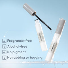JUDYDOLL product applied to lashes demonstrating effortless, no-rub cleansing