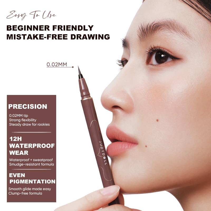JUDYDOLL single smooth ink swipe on skin showing even pigmentation and quick dry benefit