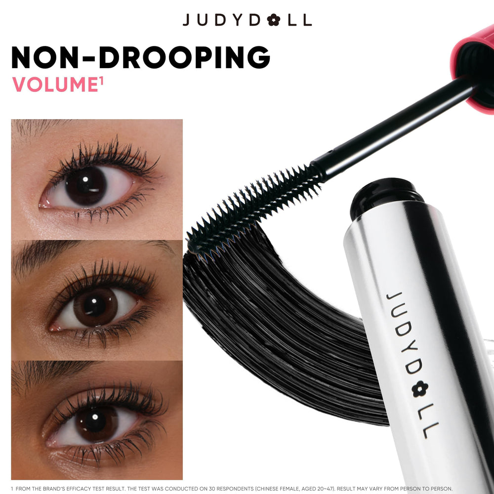 JUDYDOLL ingredients visual with squalane and macadamia oil emphasizing lash nourishment