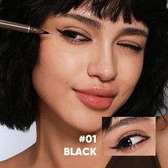 JUDYDOLL black ink swatch revealing smooth flow and deep pigment payoff