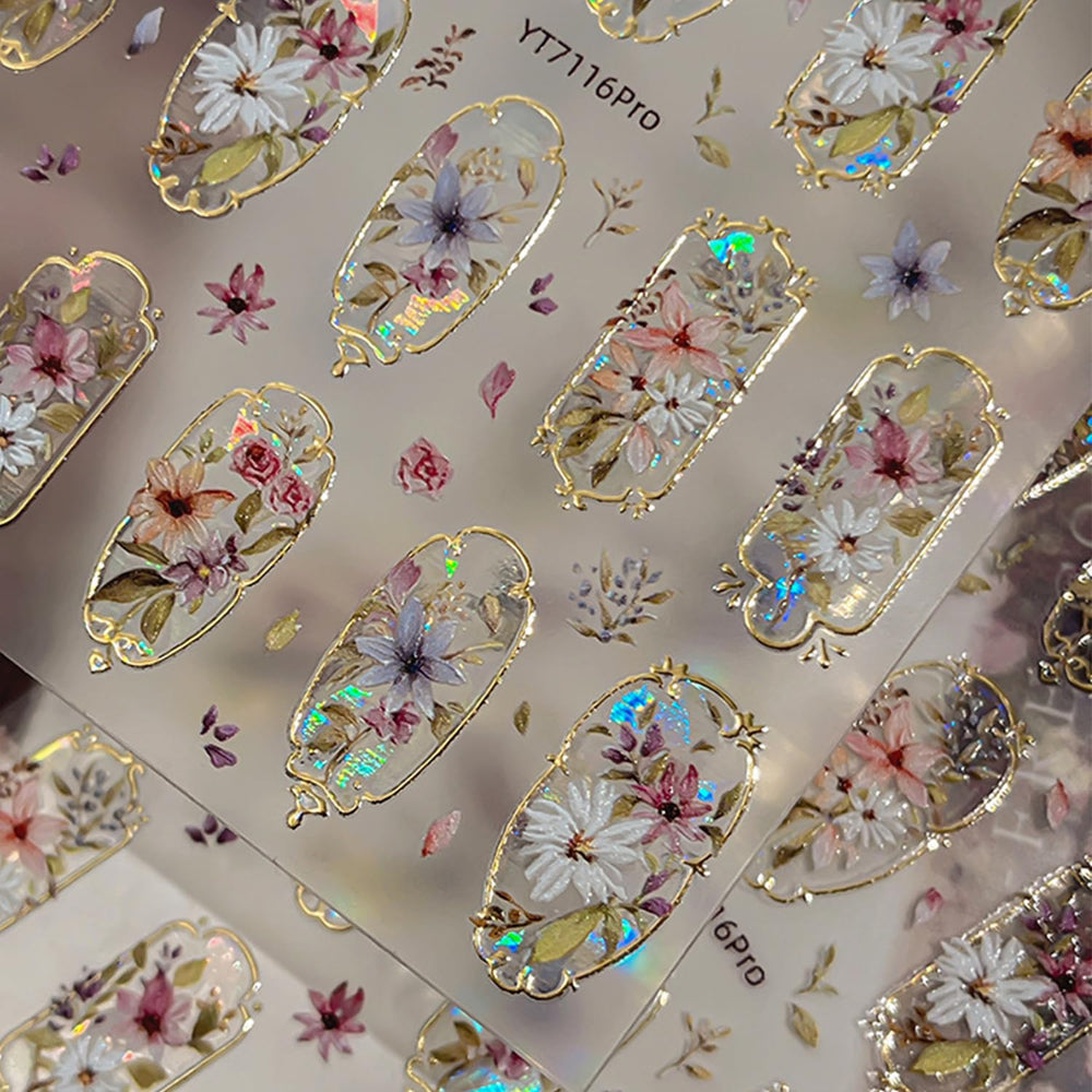 Jufenglin stickers paired with spring outfit portraying wearable, season-ready nail art