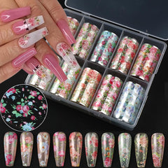 juggssa close-up of rose pattern foil showing fine detail for precise nail transfers