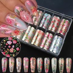 juggssa hand model outdoors wearing floral nail decals showing seasonal style impact