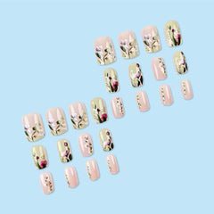 juggssa close-up of a single nail floral detail highlighting delicate spring design and shine