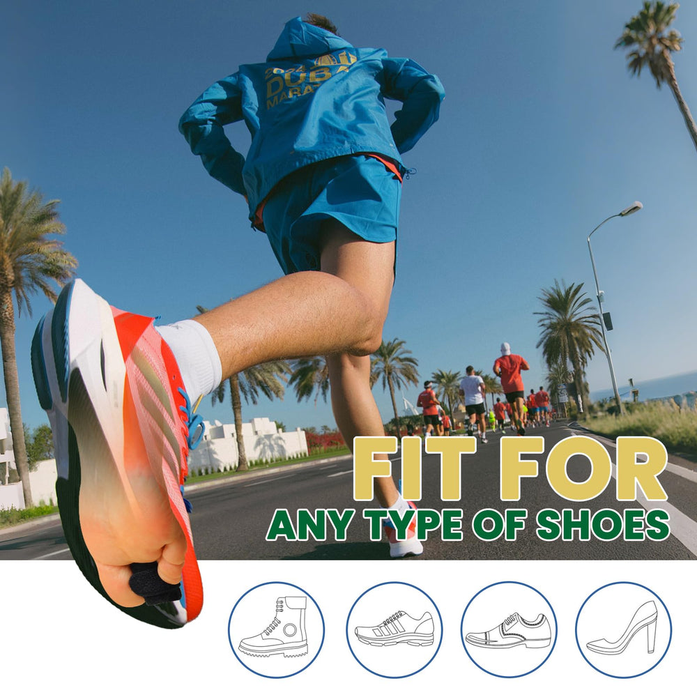 JUMPOW worn inside a roomy shoe demonstrating discreet daily support