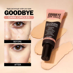 Junhe under-eye before and after demonstrating brightening and dark-circle coverage