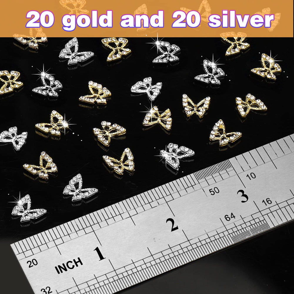 Juome charms beside ruler showing size and precise nail fit benefit