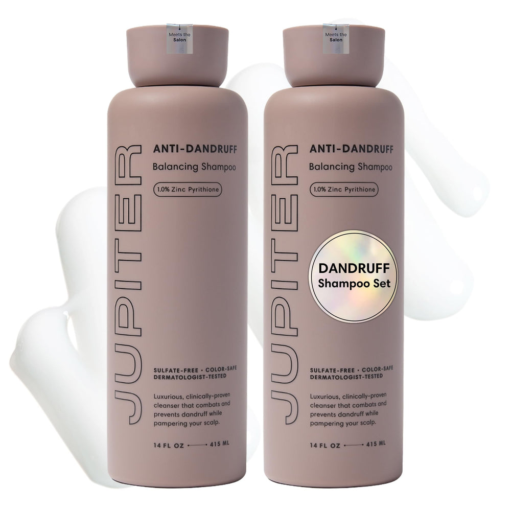 Jupiter front packaging showing 2-pack, clear anti-dandruff benefit