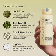 Jupiter shampoo being massaged into scalp for refreshing cleanse