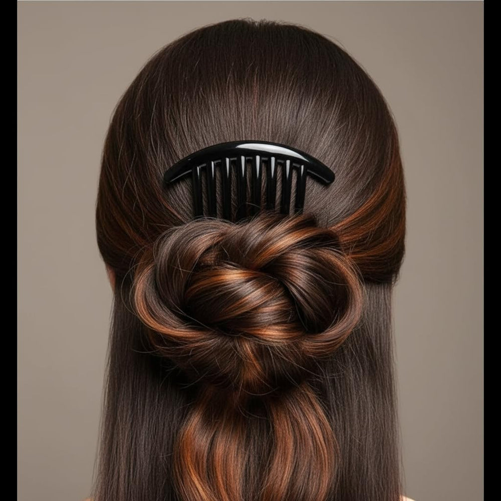 Juroicessry side profile showing curved comb shape for comfortable fit