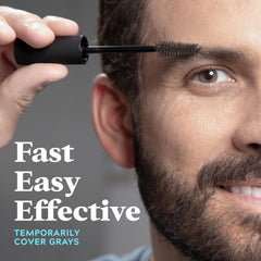 Just for Men before and after split showing fuller beard effect