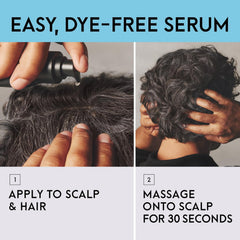 Just for Men before and after growth comparison showing progressive natural color return