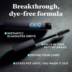 Just for Men texture on fingertip illustrating dye-free formula