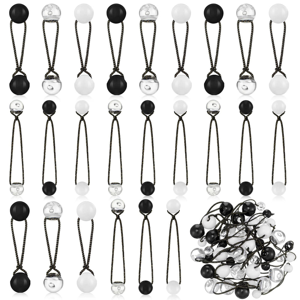 Jutom front packaging showing 24 black white clear elastics and easy storage benefit