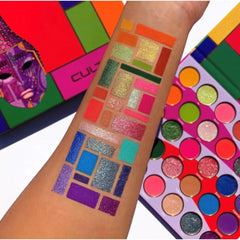 Juvia's Place palette culture pan close-up showing rich pressed pigment