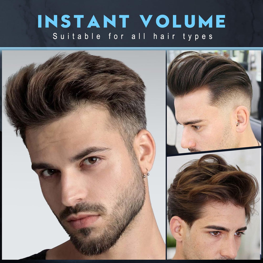 JVR hair clay on a man styled pompadour demonstrating volume and matte finish