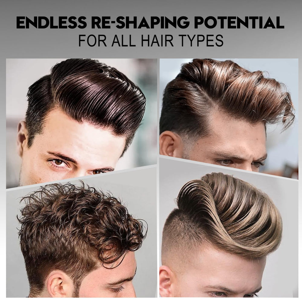 JVR pomade styled pompadour showcasing strong hold and high shine