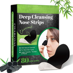 JWBVCTCR front packaging showing 80 charcoal pore strips and benefits