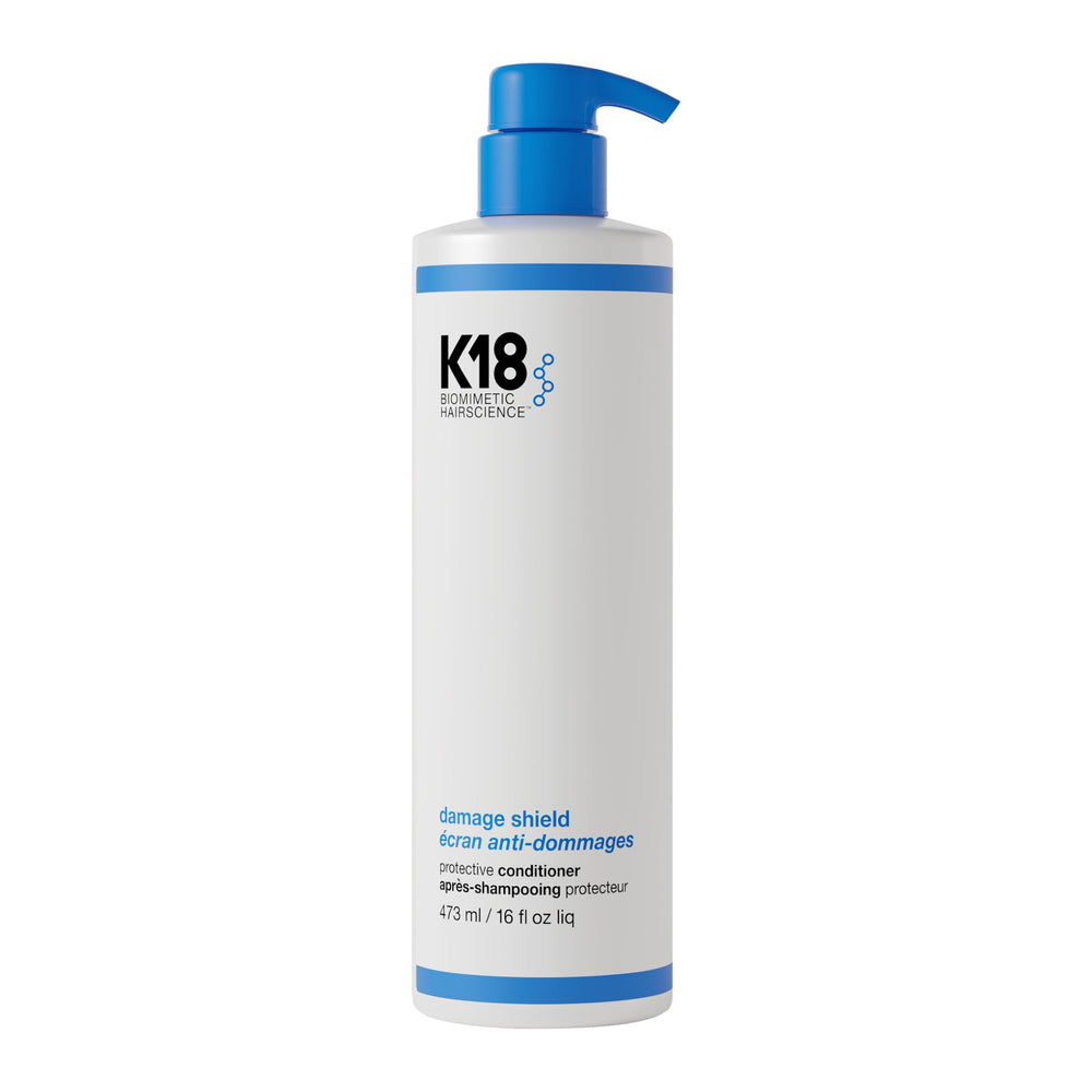 K18 bottle front view showing label and protective conditioner for daily use