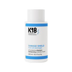 K18 front bottle showing brand and protective shampoo benefits