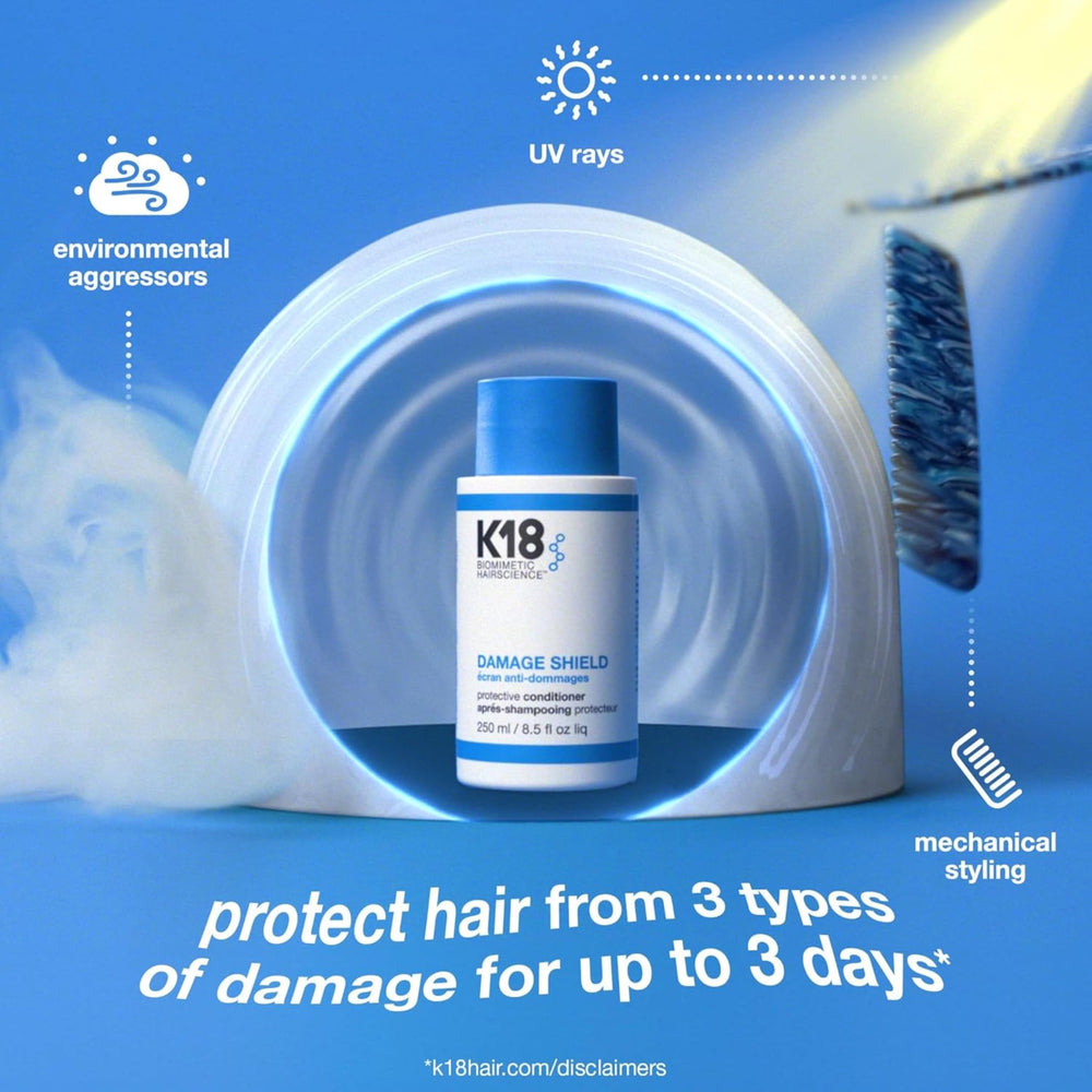 K18 conditioner applied to hair in hand showing improved slip and detangling