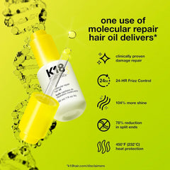 K18 ingredient oils display with avocado and sunflower oil visuals, nourishing benefit
