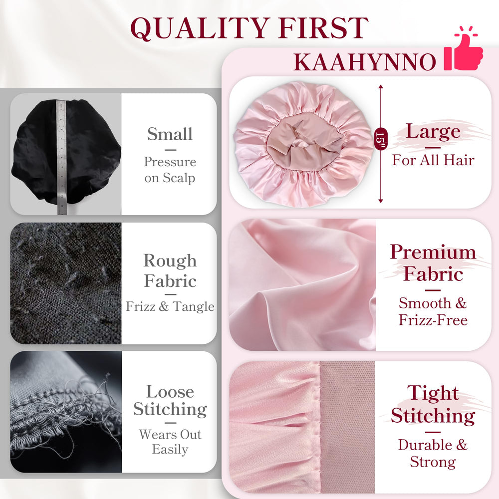KAAHYNNO bonnet in use while sleeping to protect hair overnight