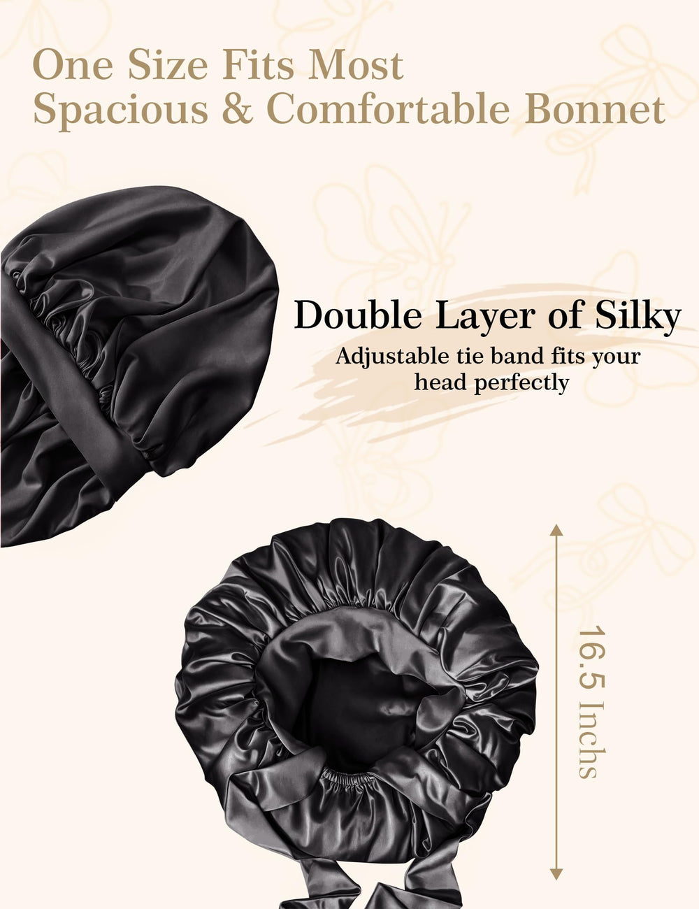 KAAHYNNO bonnet worn by sleeping woman with curly hair maintains style and reduces frizz