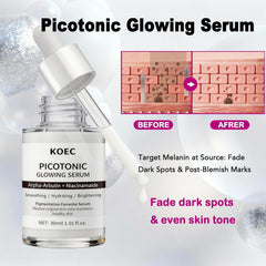 Kabowa serum before and after texture comparison showing refined pores