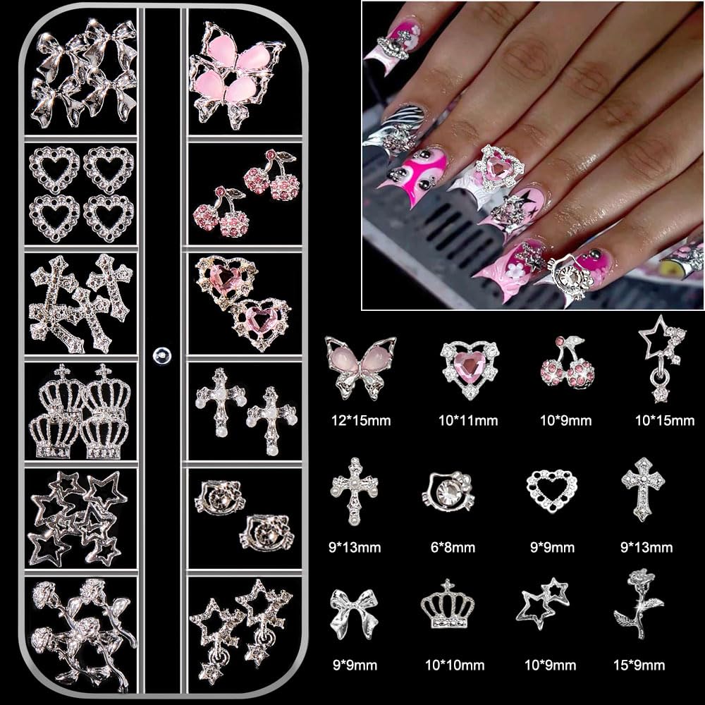 KACHIMOO close-up of mixed silver charms highlighting durable metallic finish and detail