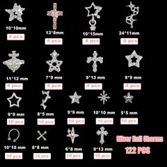 KACHIMOO close-up of cross and star charms showing rhinestone detail